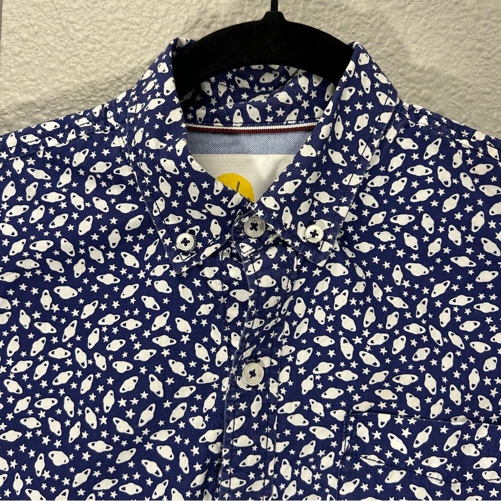 Boden Boys Outer Space Planets Button Down Shirt Size 13-14Y - Picture 2 of 10